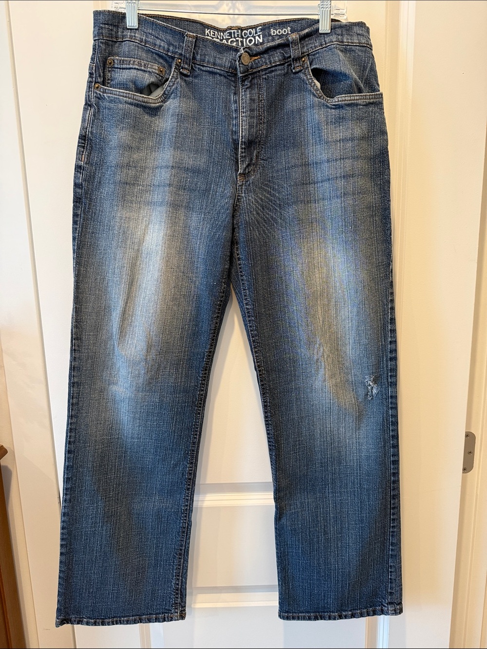 Kenneth Cole Reaction Men's Faded Blue Bootcut Jeans